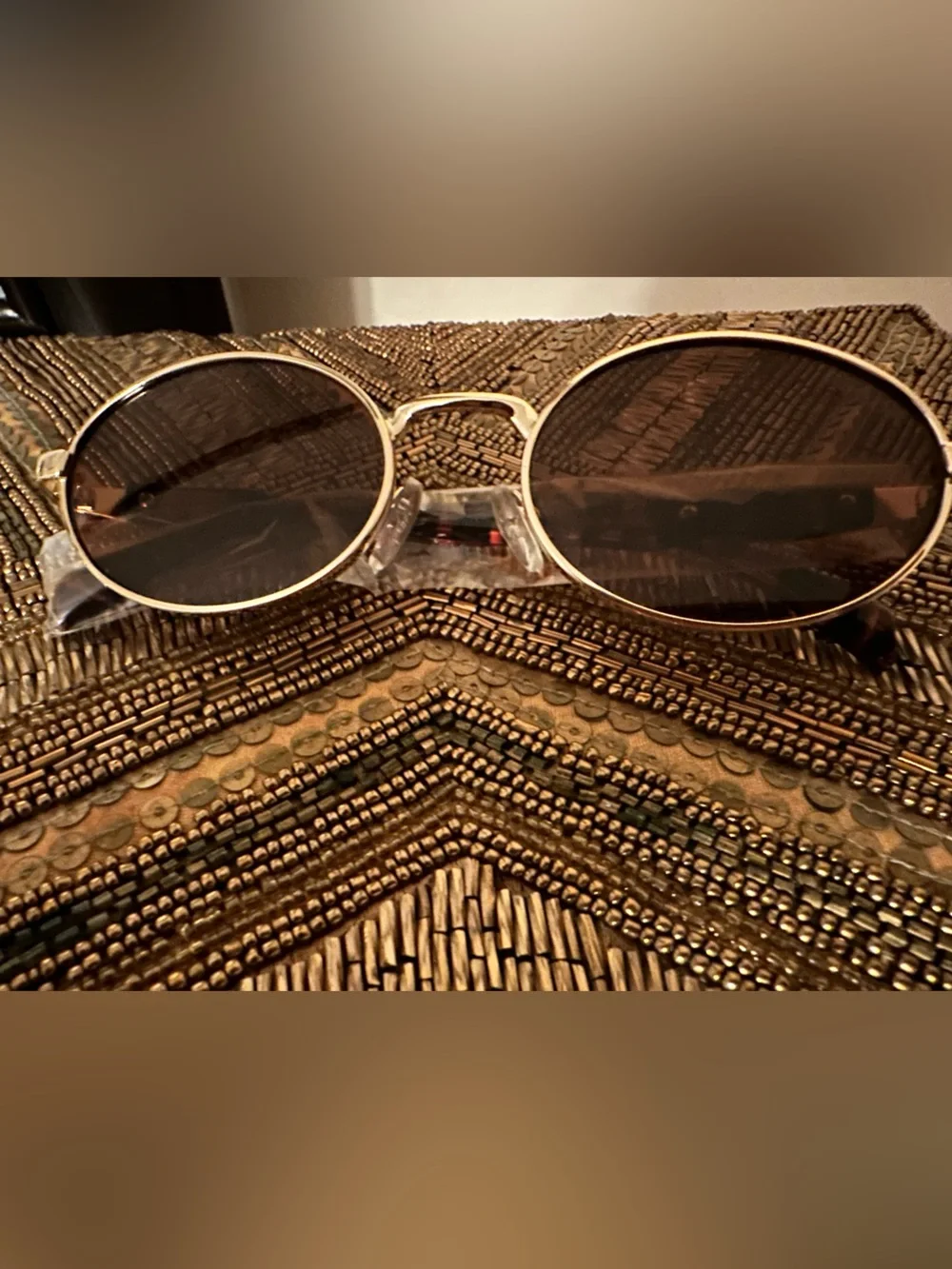 Gold Frame Sunglasses with Brown Lenses
